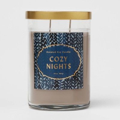 21.5oz Core Lidded Glass Jar 2-Wick Candle Cozy Nights - Opalhouse&#8482; | Target