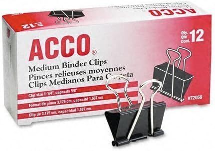 Acco Brands A7072050 Binder Clips, Medium, 12 Per Box, 6 Boxes = 72 Medium Clips | Amazon (US)