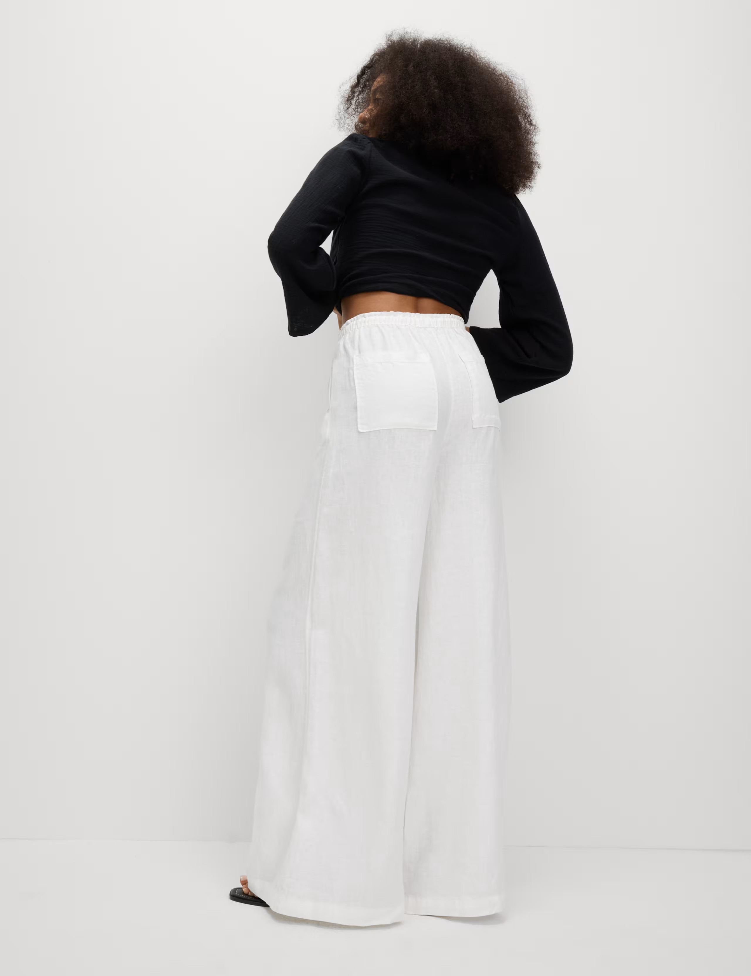 Pure Linen Palazzo Trousers | M&S Collection | M&S | Marks & Spencer (UK)