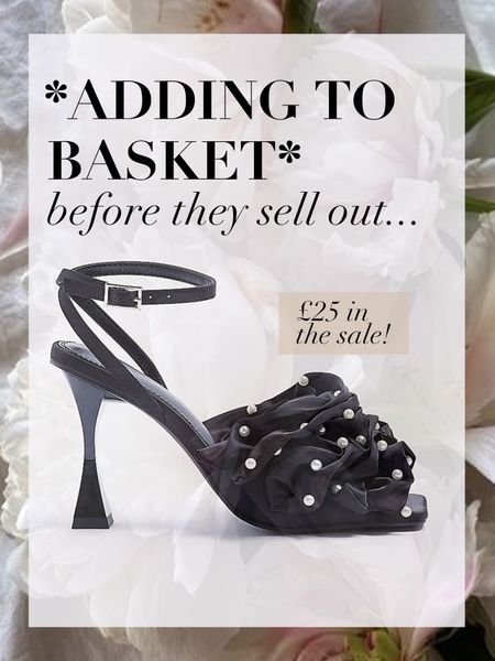 Ok, I just noticed that the Bridgerton pink shoes also come in black… and they’re £25 in the sale, THIS IS NOT A DRILL, FELLOW SHOE LOVERS 🖤🖤
Pearl shoes | Ruffle heels | BLACK RUFFLE HEELED SANDALS | Black silk shoes | Wedding guest shoes | Evening shoes 

#LTKFind #LTKunder50 #LTKshoecrush