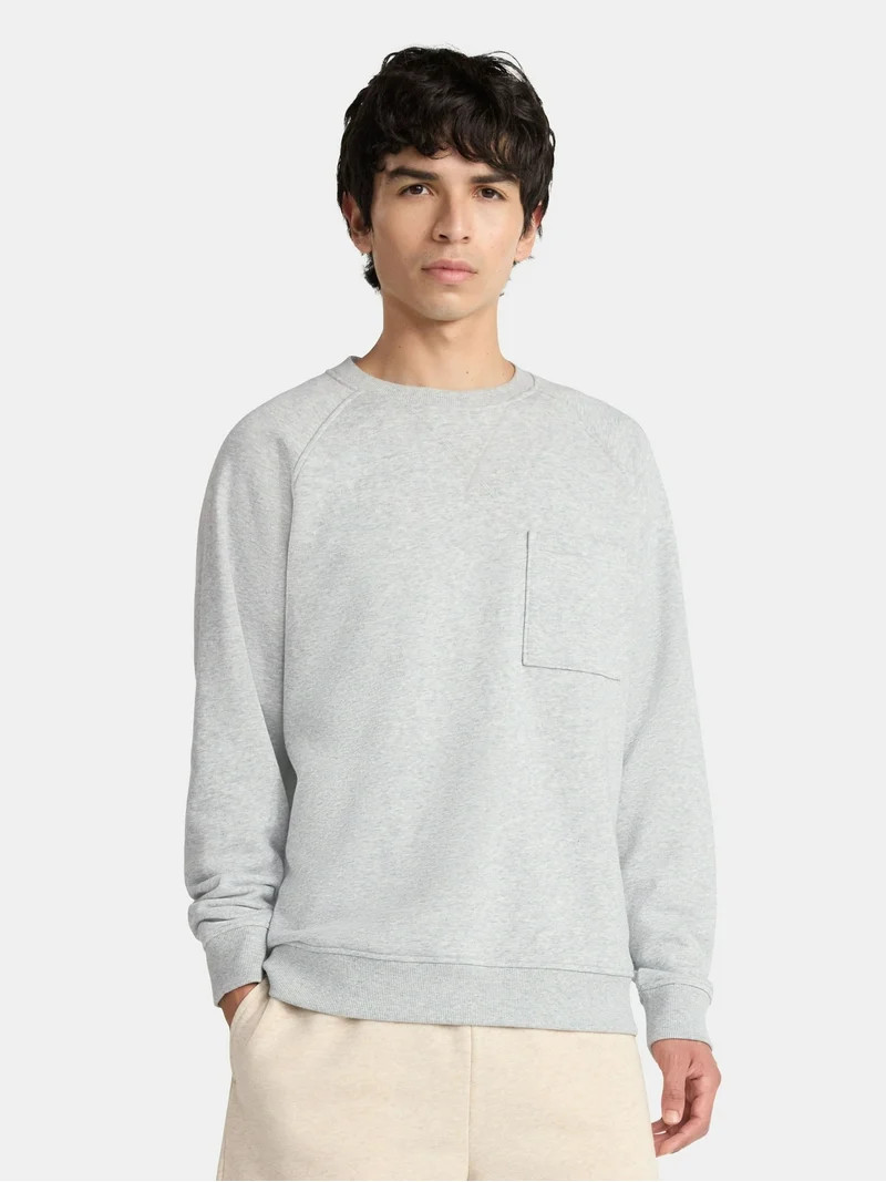 No Boundaries Crewneck Sweatshirt with Long Sleeves, Men's & Big Men's | Walmart (US)