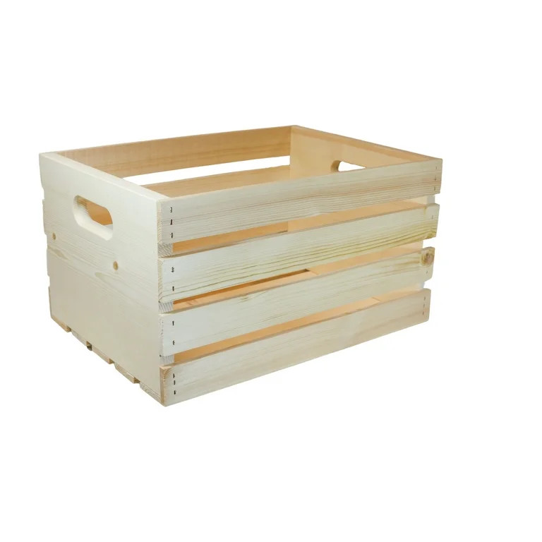 Hello Hobby Unfinished Wood Crate, 18 in x 12.5 in x 9.5 in | Walmart (US)