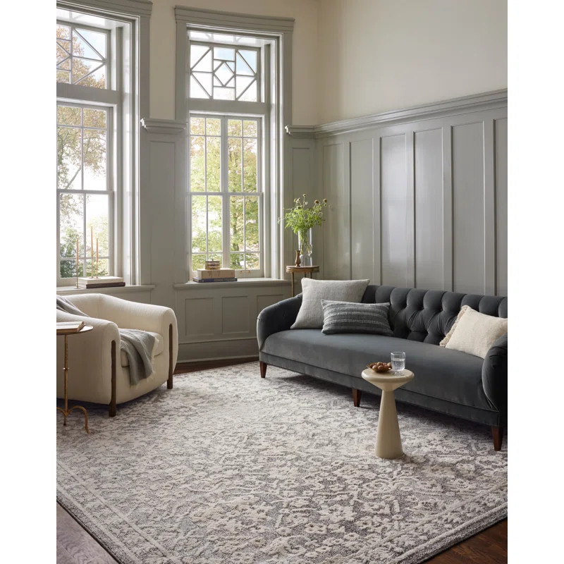 Magnolia Home by Joanna Gaines x Loloi Gigi Grey / Ivory Area Rug | Wayfair North America