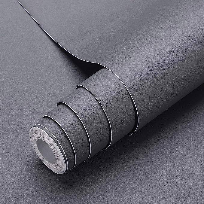 Oxdigi Dark Gray Contact Paper Peel and Stick Wallpaper for Shelf Liner Cabinet Table Drawer Door... | Amazon (US)