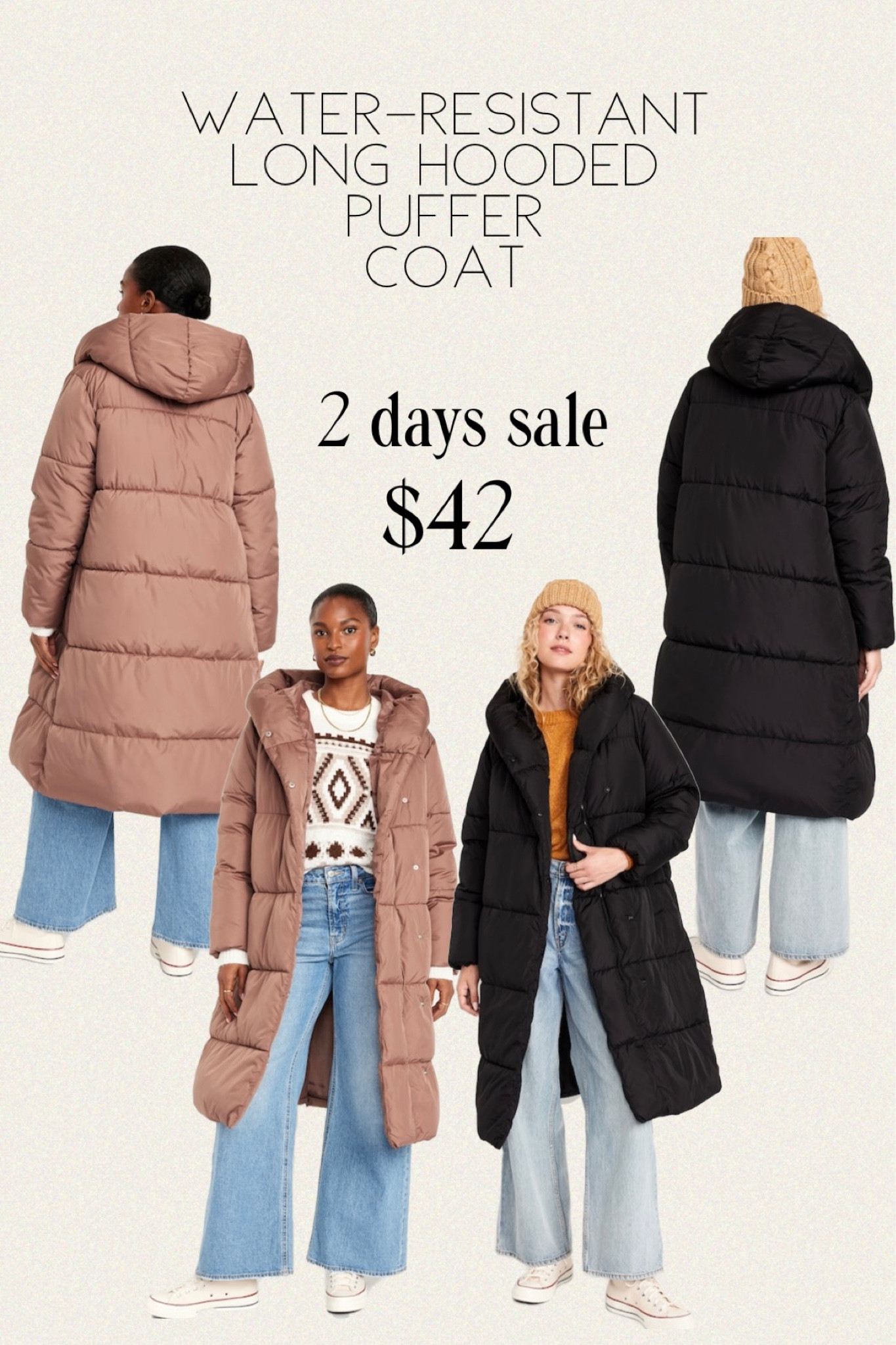 Long puffa coat sale hot sale