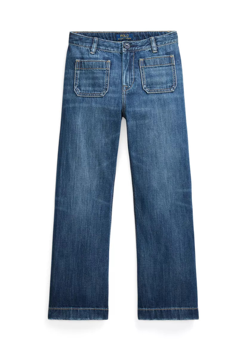 Girls 7-16 Logo Wide Leg Jeans | Belk