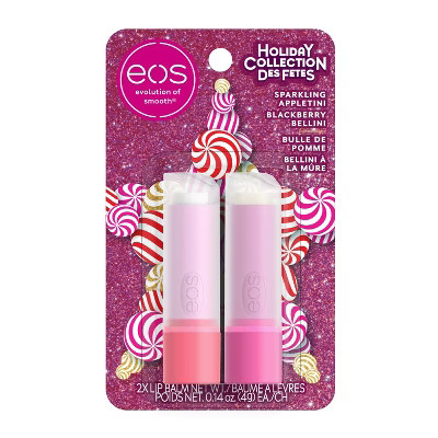 eos Holiday Lip Balm Stick - Sparkling Appletini & Blackberry Bellini - 2pk | Target
