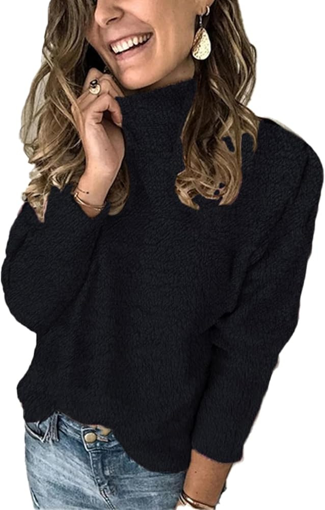 Amazon.com: Women's Solid Turtleneck Sweater – Fall & Winter Knit Pullover, Perfect for Layerin... | Amazon (US)