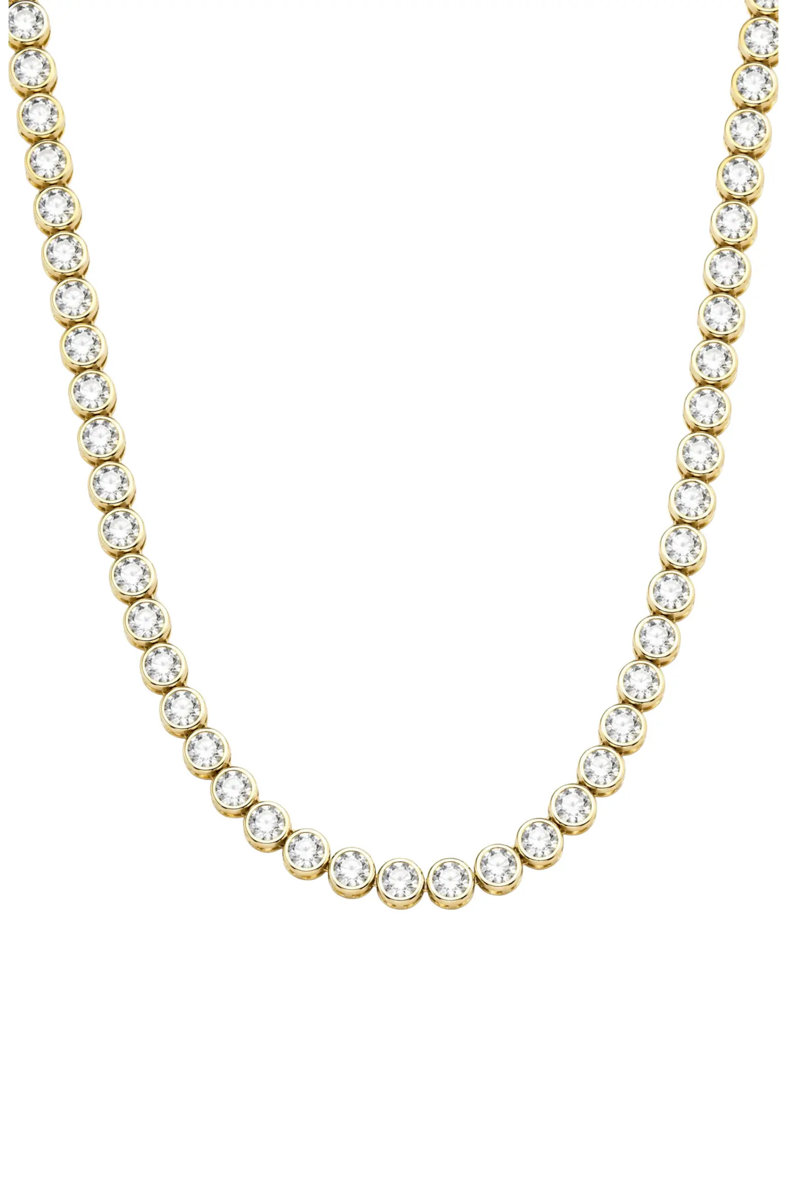 Round Cubic Zirconia Bezel Tennis Necklace (Women) | Nordstrom | Nordstrom