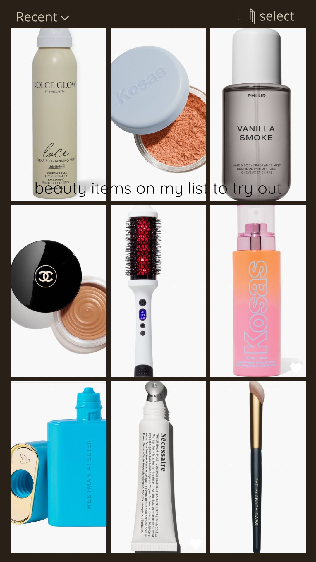 Made a list of all the beauty items I’ve seen or heard good things about that I want to try out myself - all of them are currently on sale at #nordstrom so it’s a great time to take advantage and grab a few! The Kosas spray looks soooo hydrating, I need a new creamy contour & the Chanel is matte finish which I love, the bondi brush looks like it would make my life easier, I need a new setting powder and want to change it up & the westman bronzing drops seem great for summer to mix with moisturizer.. we’ll see! #beautymusthaves 

#LTKStyleTip #LTKBeauty #LTKSaleAlert