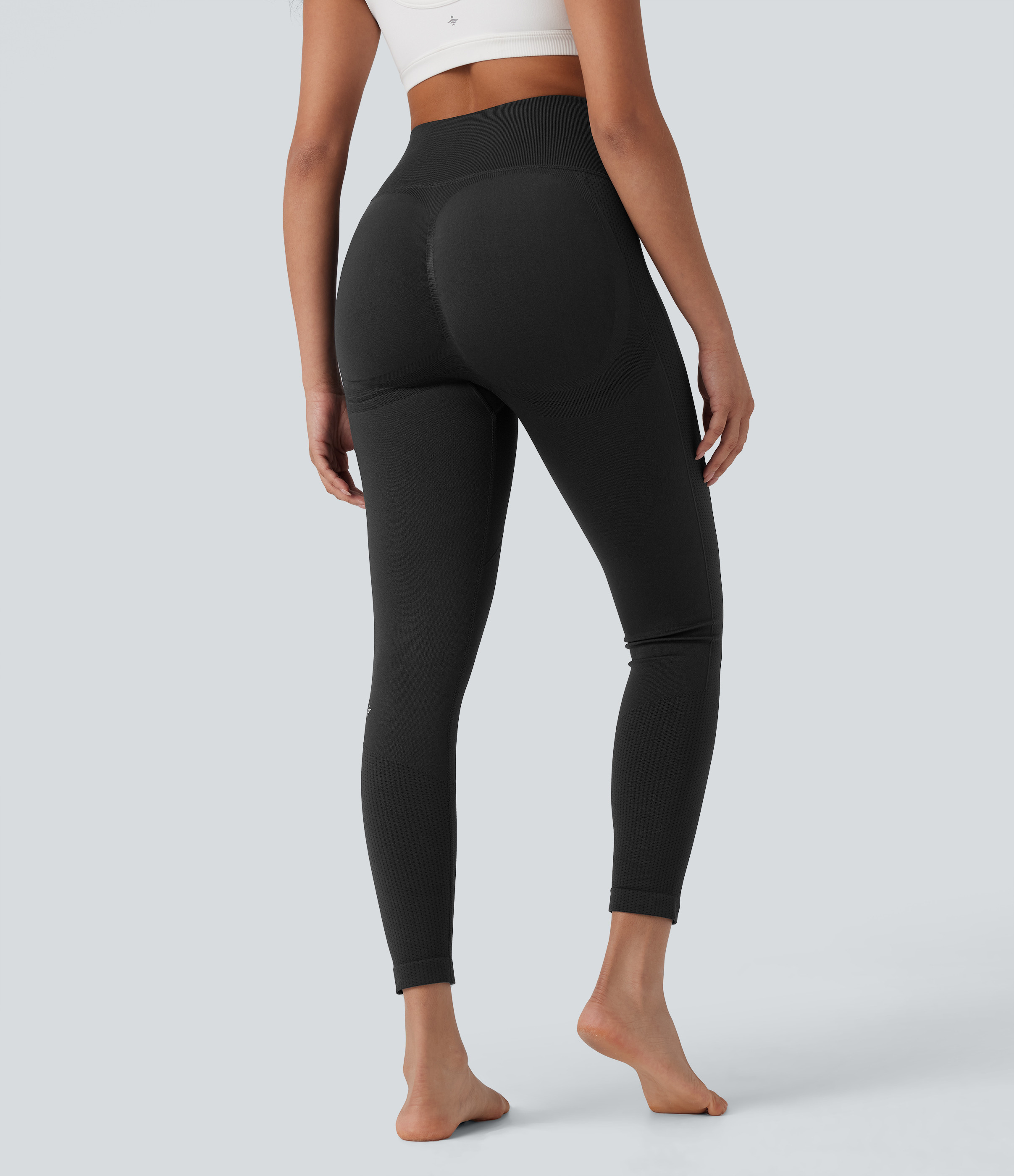 Halara Seamless Flow High Waisted Tummy Control Butt Lifting Yoga Leggings - Black - XL(full_length) gym leggings leggings with pockets | HALARA