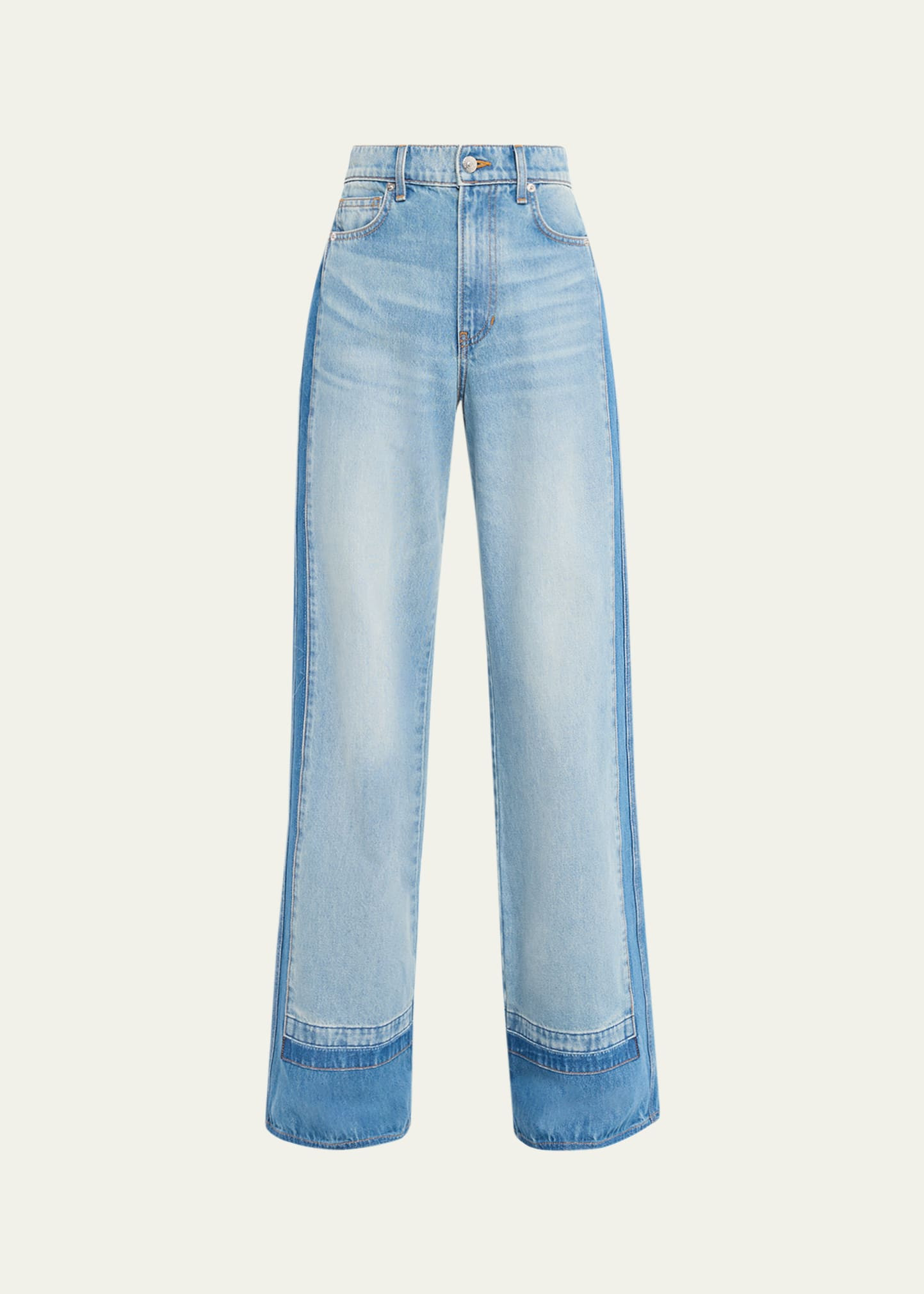 Veronica Beard Taylor Color-Block Wide-Leg Jeans | Bergdorf Goodman