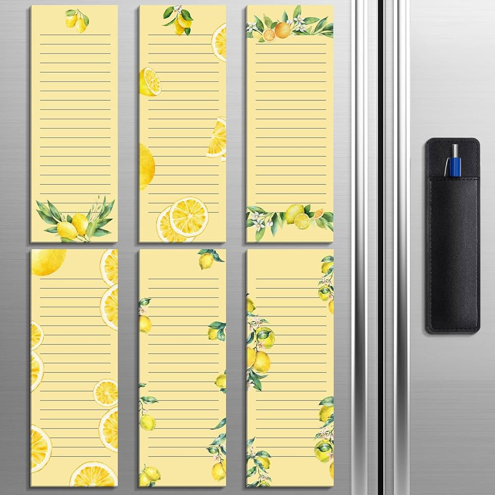 Sinmoe 6 Pack Magnetic Note Pads for Refrigerator with Pen Holder Cute Grocery Shopping List for ... | Amazon (US)