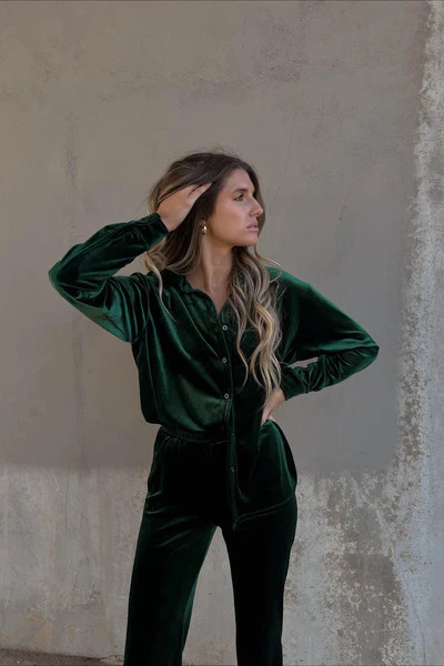 Frasier Fir Velvet Set - Top | Vestique