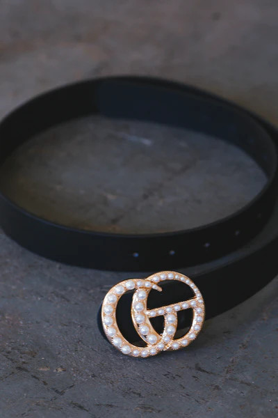 Paris Pearl Belt, Black | North & Main Clothing Company