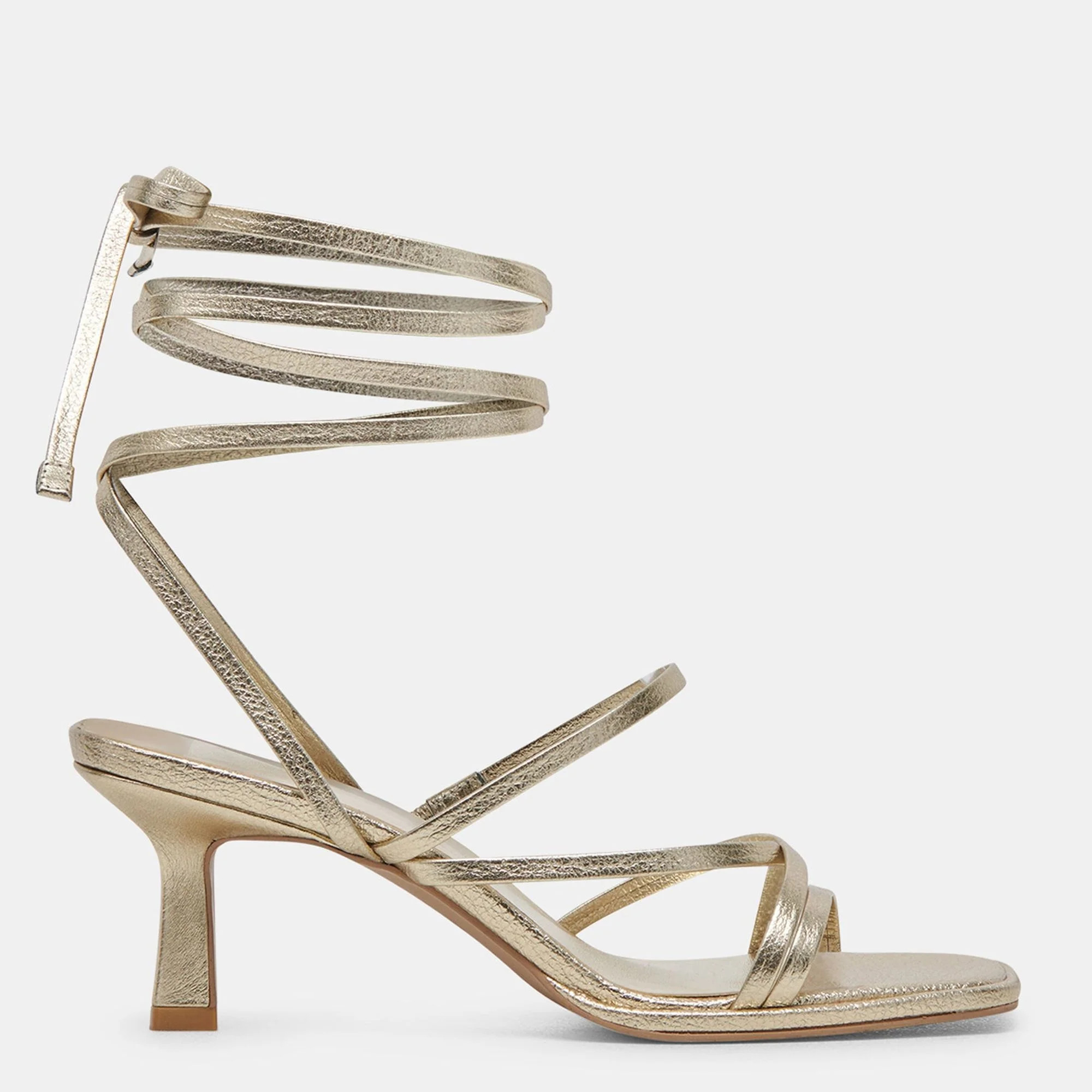 Malabo Heels Platinum Metallic Leather | Shop Simon