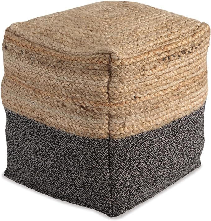 Signature Design by Ashley Sweed Valley Farmhouse Jute Braided Pouf, 17.5 x 20.25 inches, Natural... | Amazon (US)