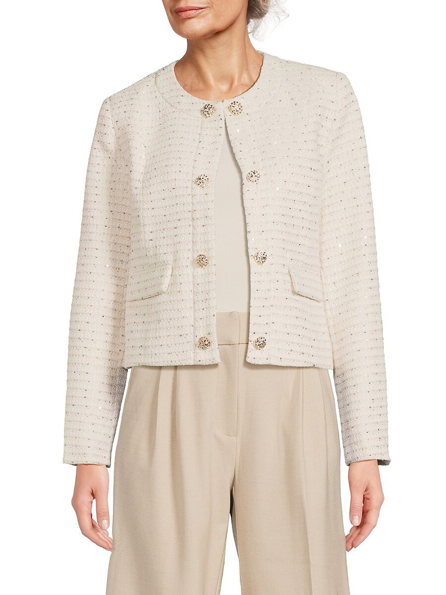 Nanette Nanette Lepore Women's Tweed Jacket - Cannoli Cream - Size M | Saks Fifth Avenue OFF 5TH