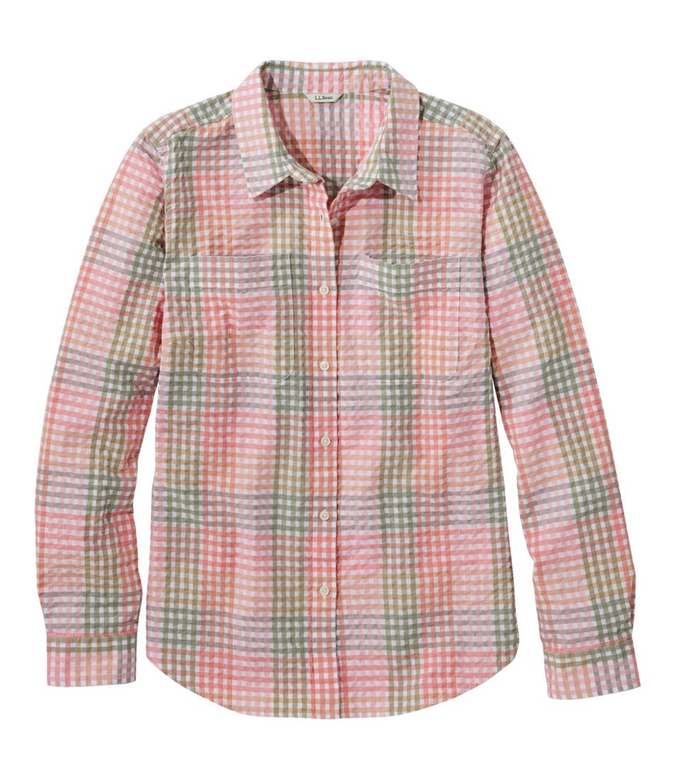 Women's Vacationland Seersucker Shirt, Long-Sleeve Plaid | L.L. Bean