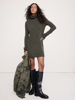 Lightweight Cashmere Turtleneck Mini Dress | Banana Republic (US)