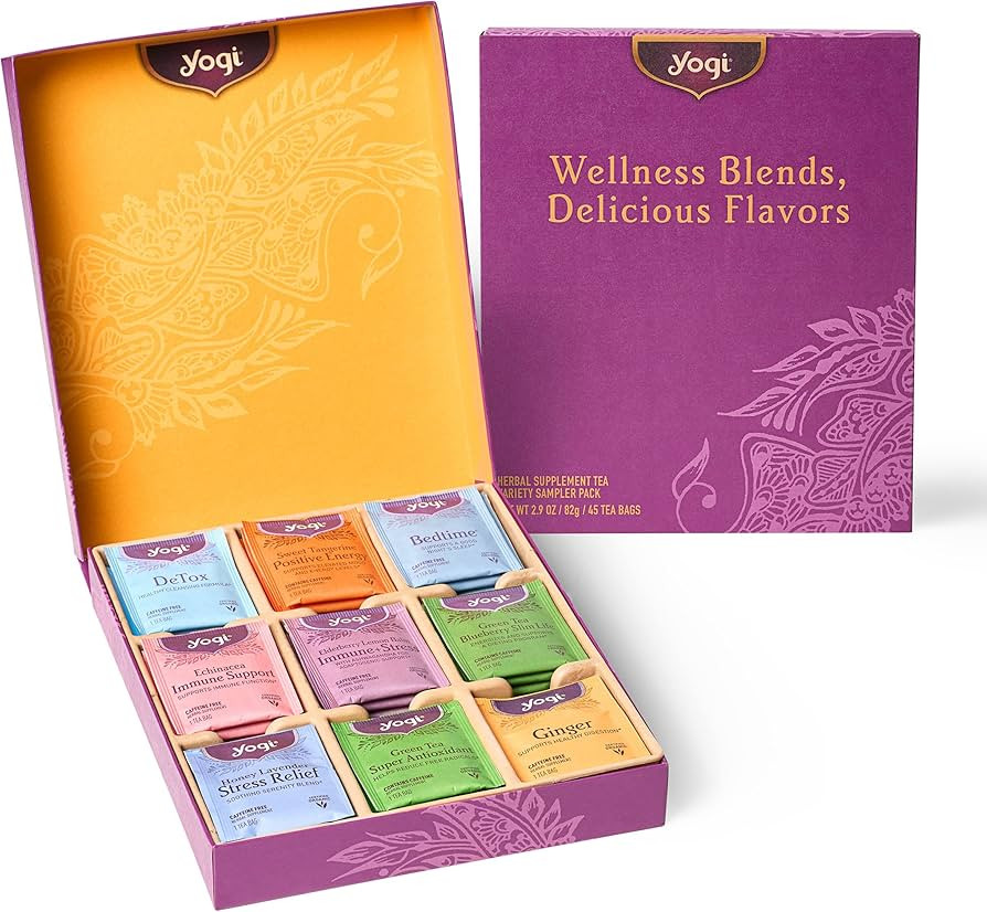 Favorites Yogi Tea Organic Sampler Gift Box - Assorted Delicious Wellness Teas - 9 Herbal, Green ... | Amazon (US)