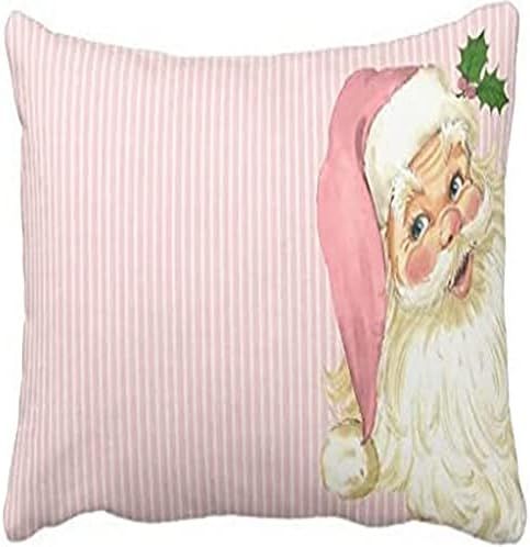 Acelive 18 x 18 Inches Pink Vintage Victorian Santa Claus Shabby Colors Christmas Lumbar Pillow Cove | Amazon (US)