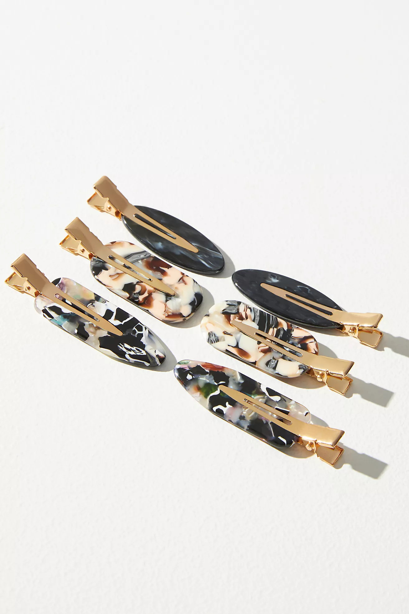 Resin Mixed Shapes Hair Clips, Set of 4 | Anthropologie (US)
