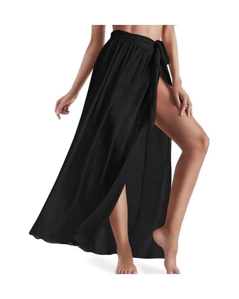 KALIONE Women Sarong Swimsuit Coverups Beach Cover Up Black Sarong Wraps Beach Wrap Skirt Swimwea... | Amazon (US)