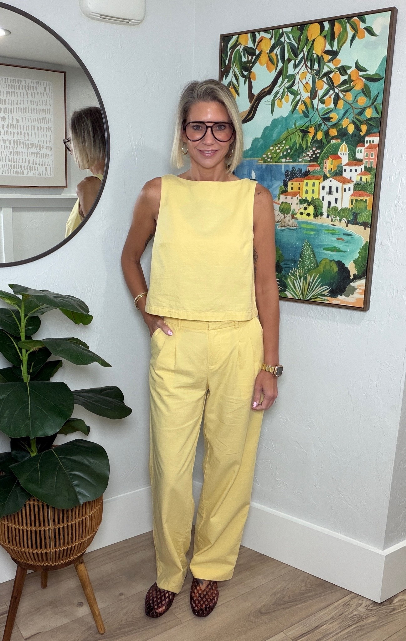 Matching set from Target! It’s the perfect yellow for the start of the fall transition. 
Top: Small
Pants: X-small

#LTKootd #LTKgrwm #LTKOver40