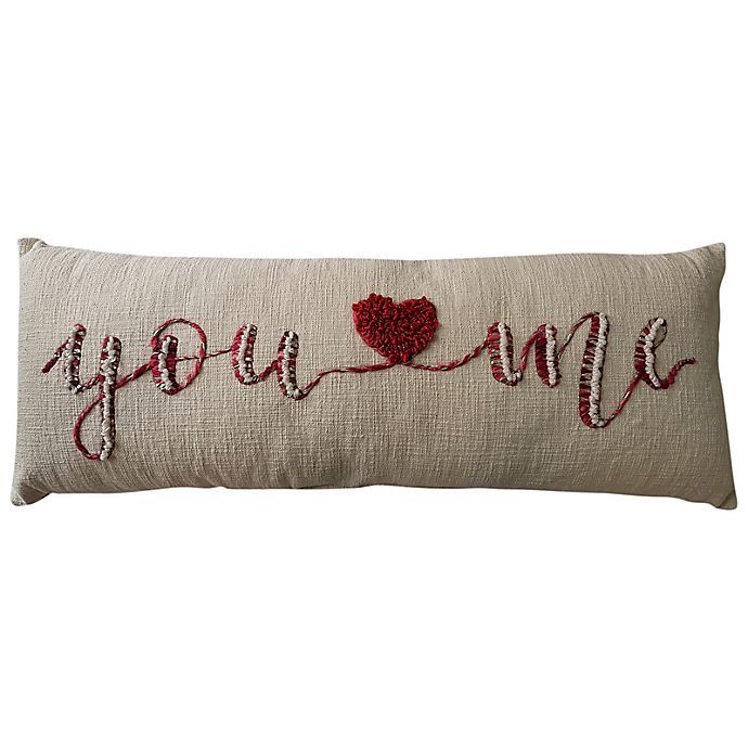 "You Love Me" 14-Inch x 36-Inch Oblong Throw Pillow in White/Red | Bed Bath & Beyond | Bed Bath & Beyond