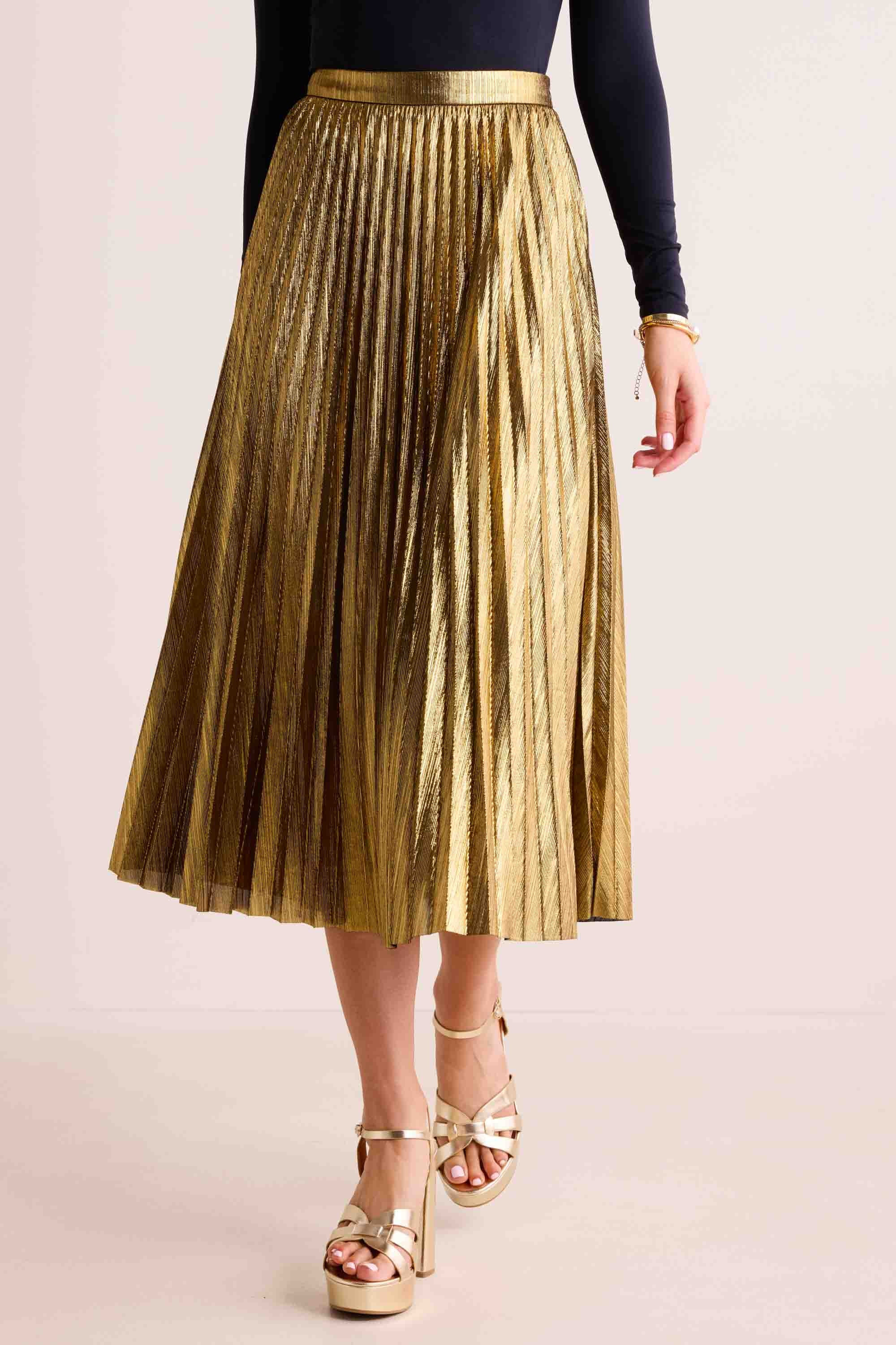 Hensley Skirt- Gold | Avara