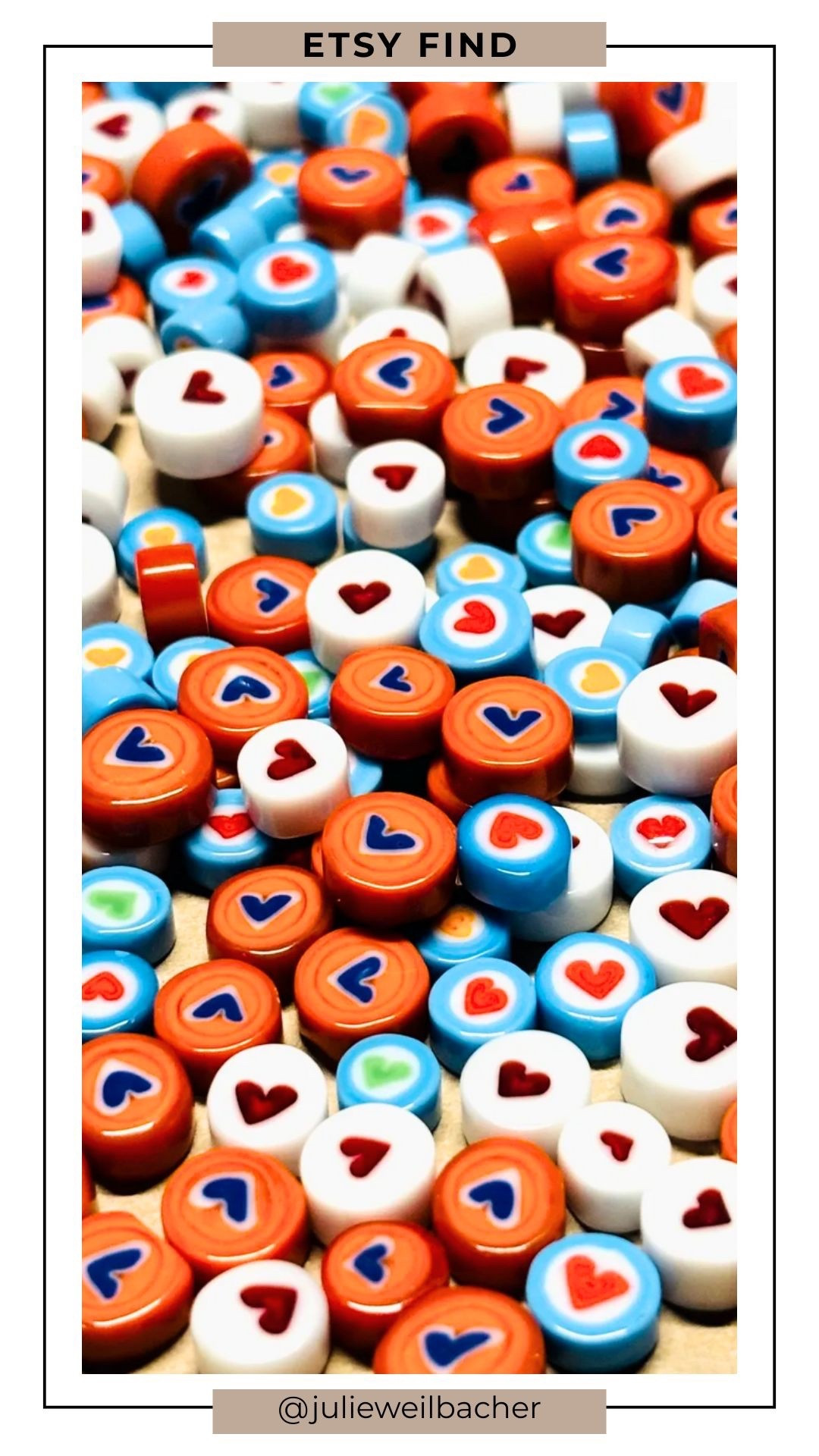 Tiny but mighty, and ready for Valentine’s Day! ❤️ These colorful millefiori heart glass cabochons are perfect for adding personality and detail to mosaics, mixed media art, DIY jewelry, and creative home projects. Use them as focal points, flower centers, playful accents...or style them in a little dish on your worktable for constant inspiration. Bright, cheerful, and impossible not to love.

For mosaic tips, tutorials, inspiration, and so much more please visit my YouTube channel: YouTube.com/julieweilbacher. Follow @julieweilbacher on Instagram for all things mosaic art.

#craftsupplies #glassheart #valentinesdaycrafts #valentinesdayart #mosaic #etsy #mixedmediaart #glassart #jewelrymaking #artisttools #artmaterials