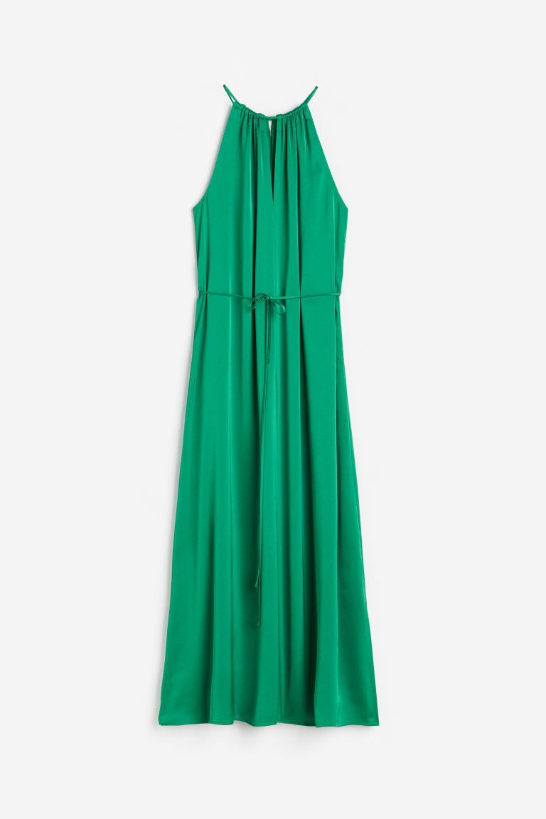 Lange satijnen jurk - Groen - DAMES | H&M NL | H&M (DE, AT, CH, NL, FI)