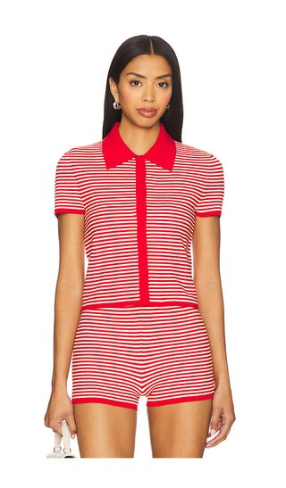 Parker Knit Top in Red & Off White | Revolve Clothing (Global)