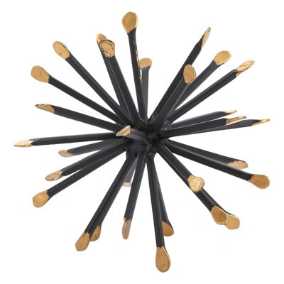 Itopfox Black Gold Sphere Decor 3D Metal Starburst Table Shelf Accent Geometric Decorative Object 4.3 in Piece Home Sculpture | Target