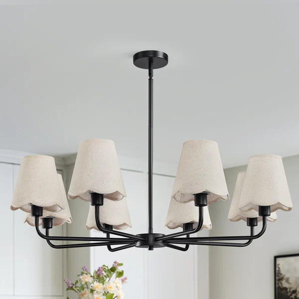 8-Light Modern Dimmable Chandelier With Fabric Shades | Wayfair North America
