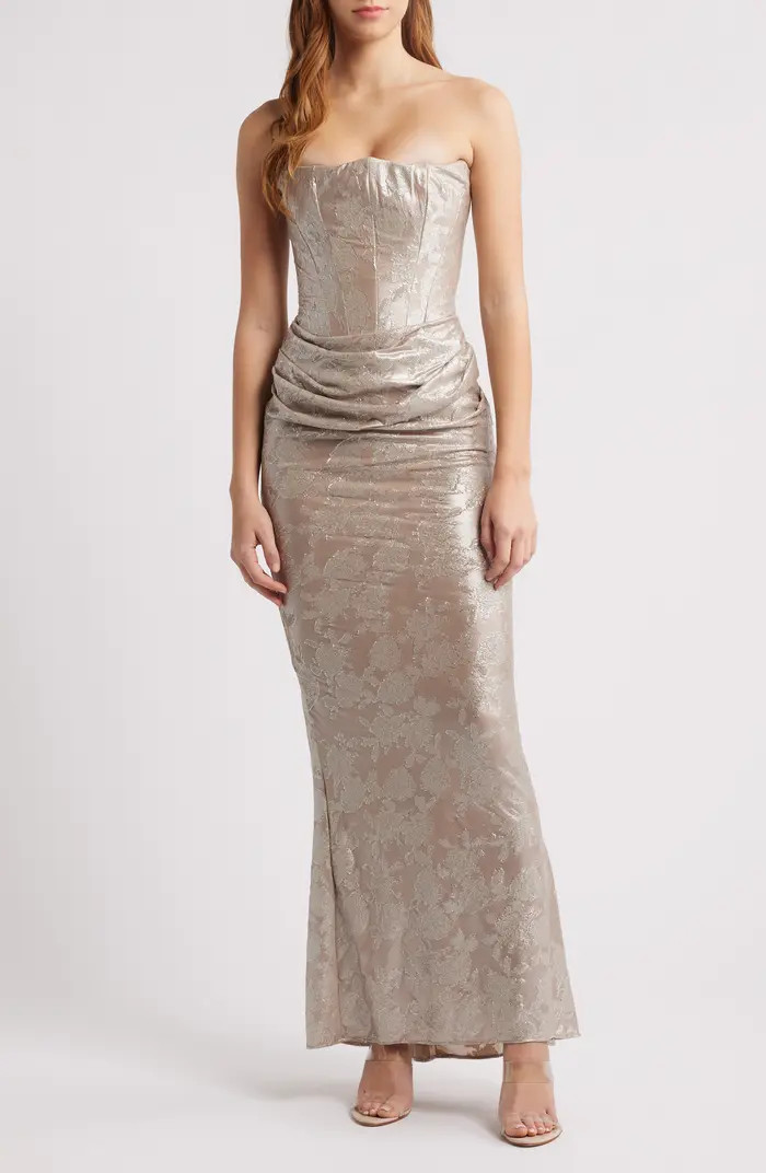 Persephone Strapless Satin Corset Cocktail Dress | Nordstrom