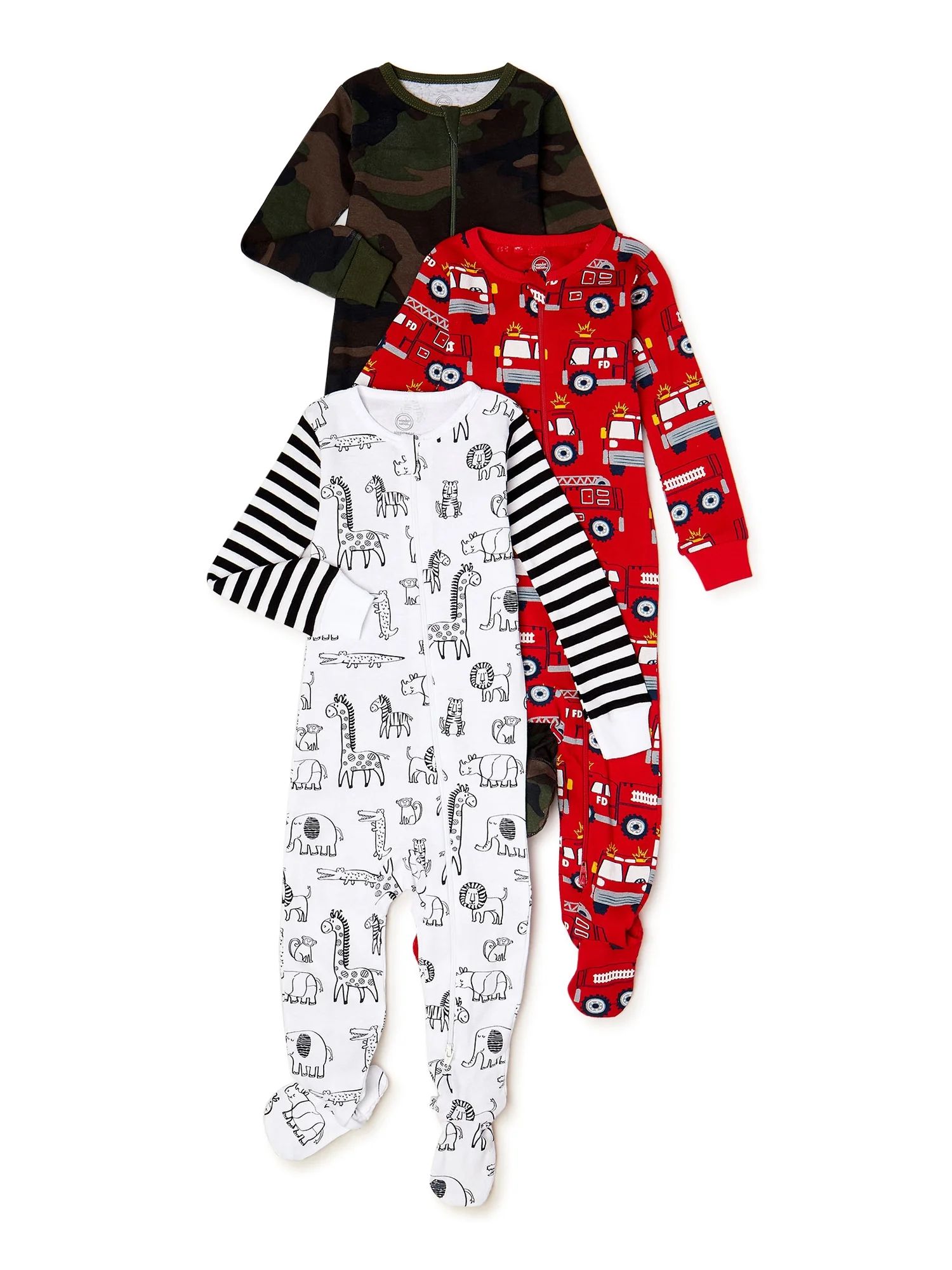 Wonder Nation Infant Baby Boy Snug Fit Sleep and Play Pajamas, 3 Pack, 12 Months-24 Months - Walm... | Walmart (US)