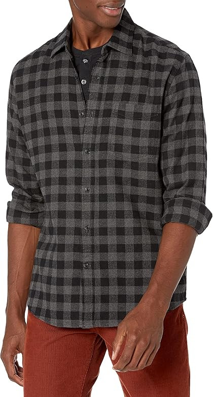 Amazon Essentials Men's Regular-Fit Long-Sleeve Flannel Shirt | Amazon (US)