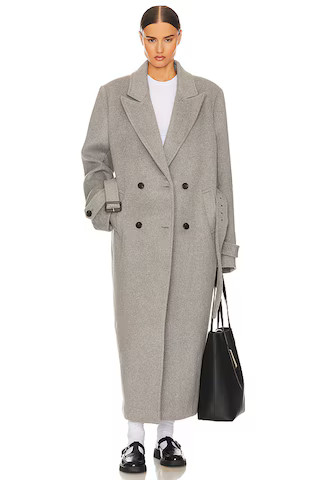 Bold Shoulder Long Coat in Grey | Revolve Clothing (Global)