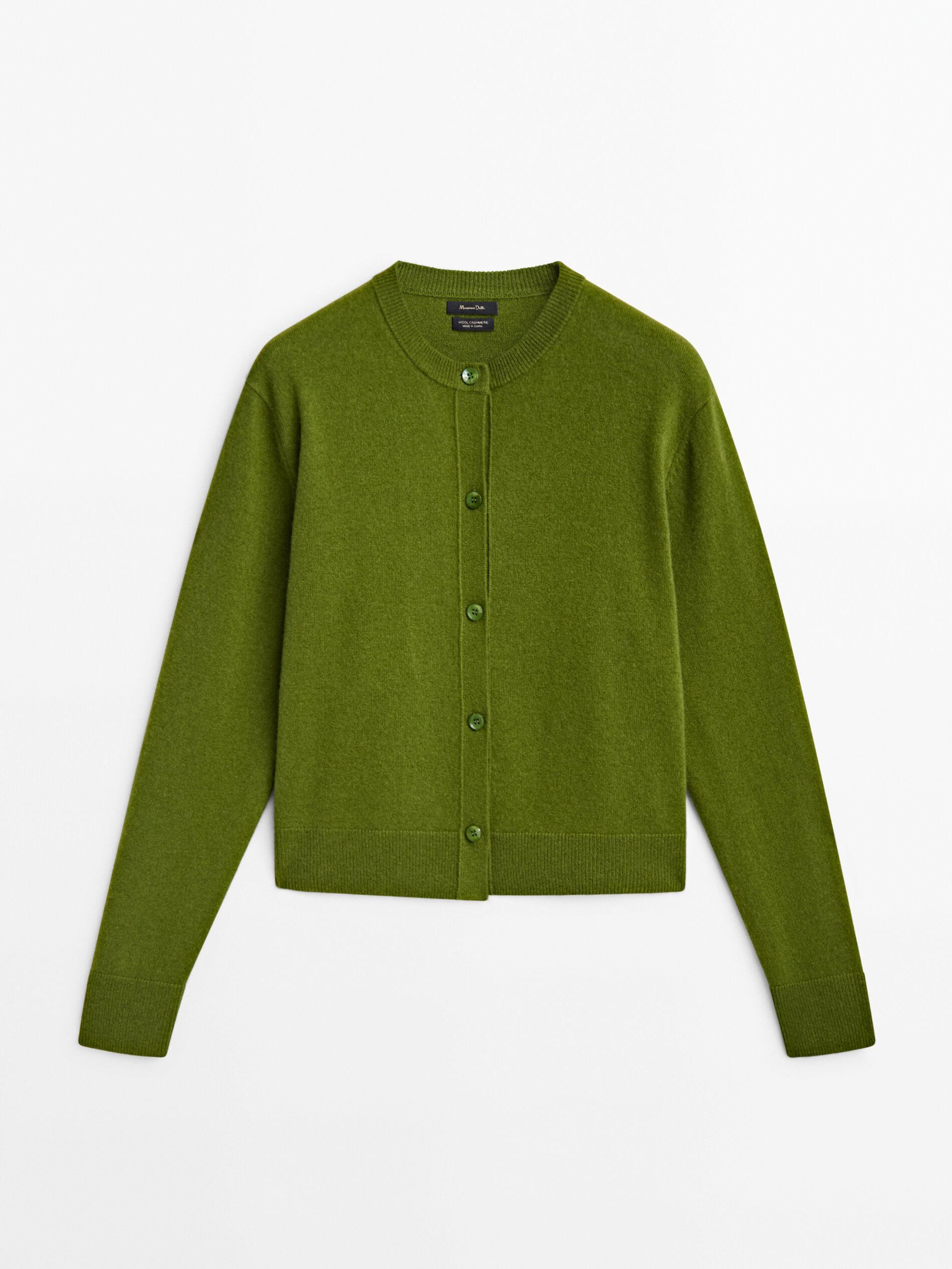 Wool blend knit cardigan | Massimo Dutti UK