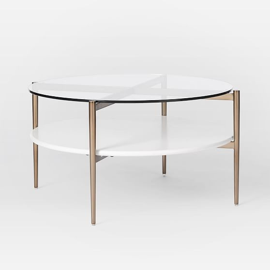 Mid-Century Art Display Round Coffee Table, Cloud | West Elm (US)