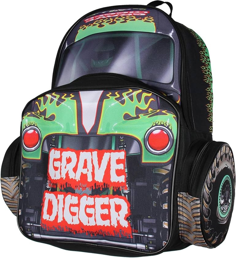 INTIMO Monster Jam Grave Digger Truck Shaped Dual Compartment Tote Backpack For Daily Use | Amazon (US)