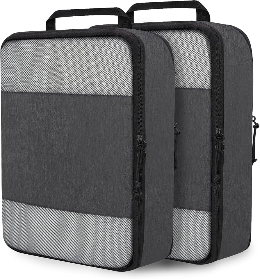 Compression Packing Cubes for Travel Packing Organizers, Mesh Black, XL | Amazon (US)