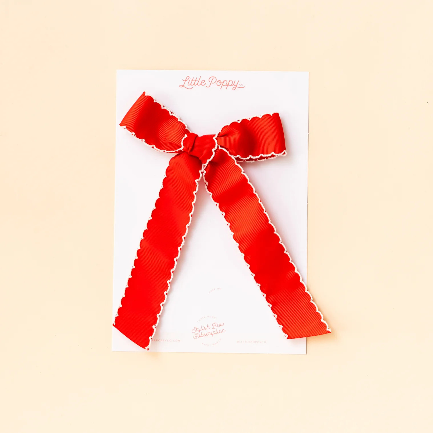 Red Ruffle Ribbon Mama Bow, Oversized Bow For Girls and Moms | Little Poppy Co