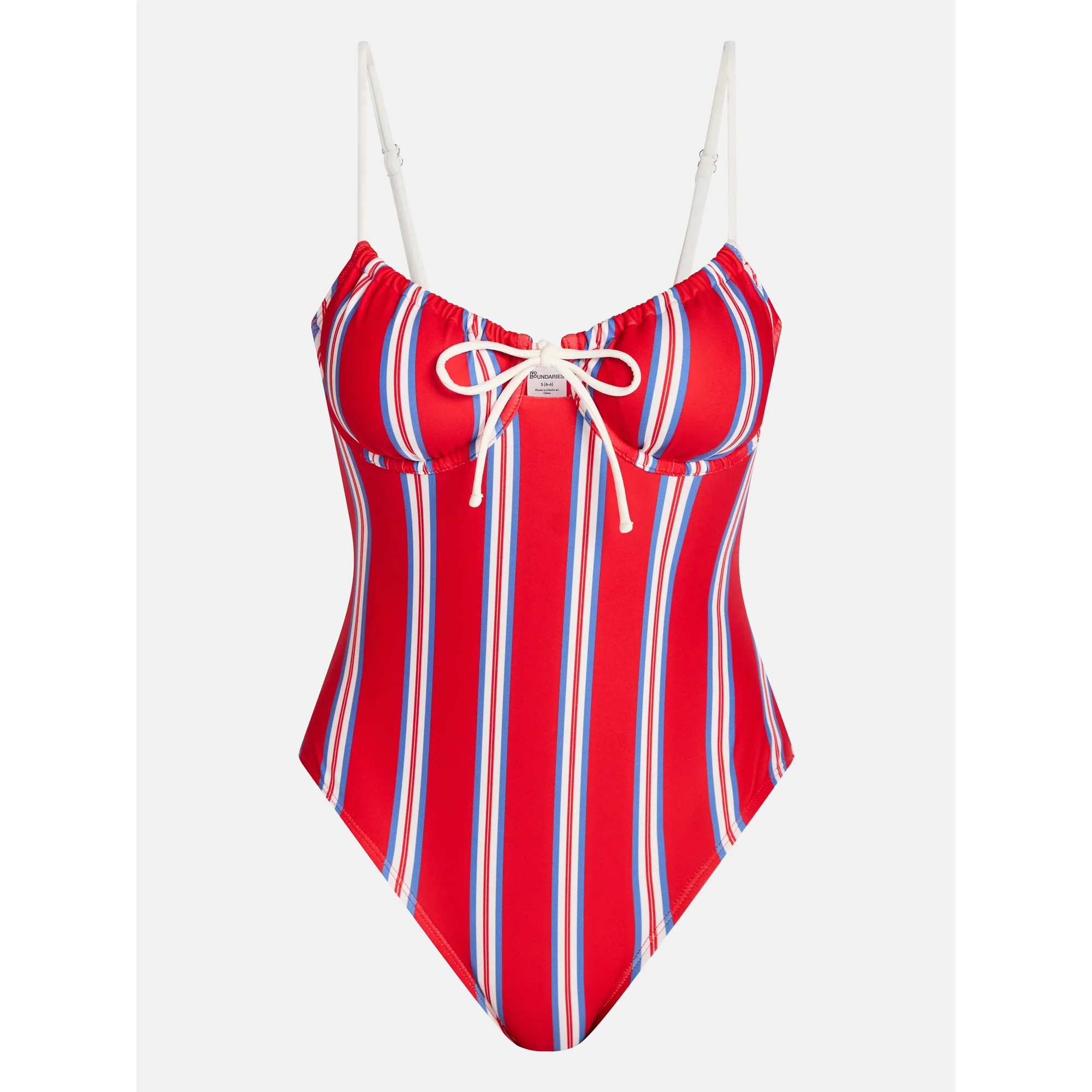 No Boundaries Striped Underwire One Piece Swimsuit, Women's XXS-XXL | Walmart (US)