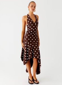 Keylani Halter Midi Dress - Chocolate | Peppermayo (Global)