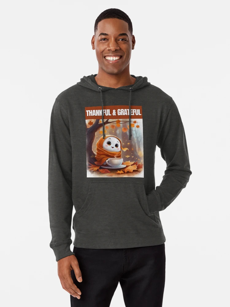 Fall Ghost - Thankful & Grateful Lightweight Hoodie | Redbubble (US)