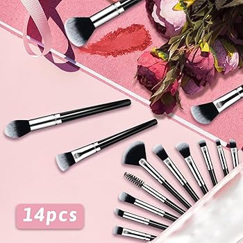 Makeup Brush Set, Premium Synthetic 14 Pcs Makeup Brushes, Travel Makeup Brush Set for Foundation... | Amazon (US)