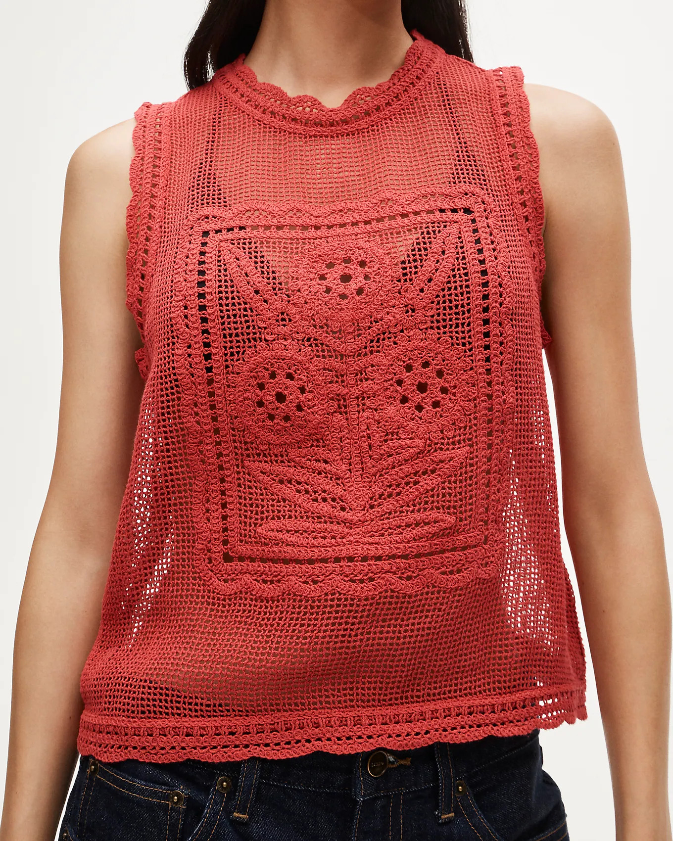Crochet floral tank top | J. Crew US